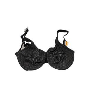 Olga 38DD black white polka dot underwire adjustable straps bra minimizer nwt